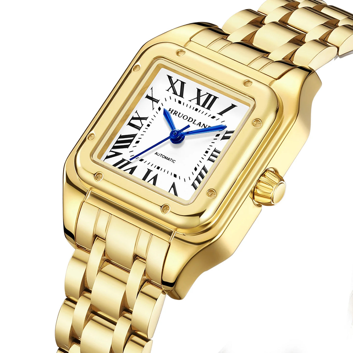 HRUODLAND Square Automatic Watch Women Luxury 26mm Mechanical Watches