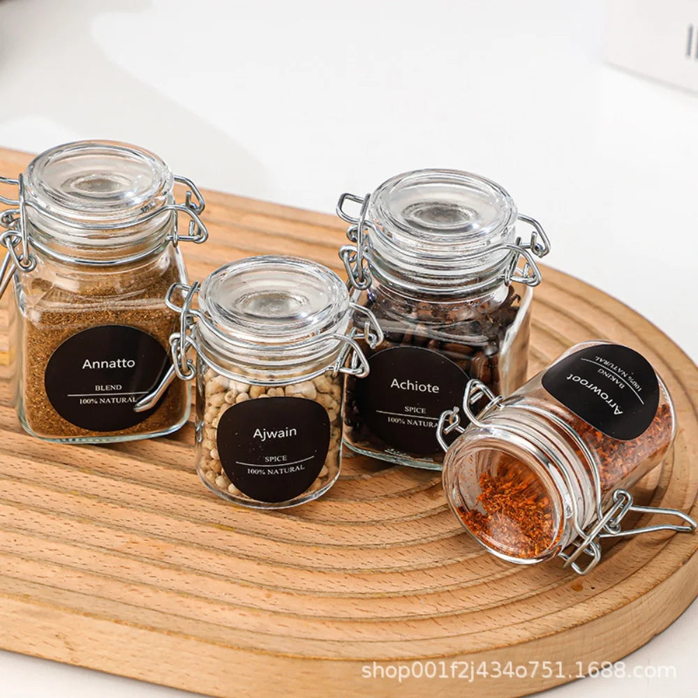 Buckle Glass Jar Transparent Airtight Glass Jar Wide Mouth Container Stylish Sealed Storage Jar For Spice Organization Coffee