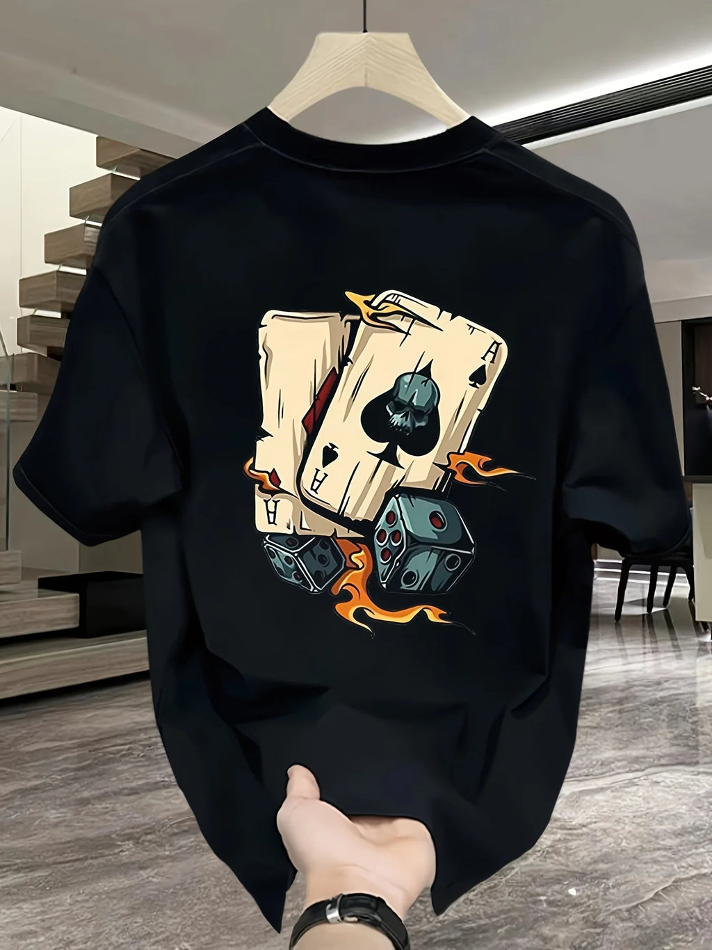 Men's Summer 100% Pure Cotton Fashionable Casual Loose Creative
