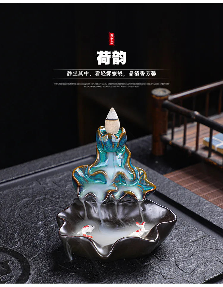 Creative Home Decor Backflow Stick Incense Burner Ceramic Censer Home Decoration Use In Home Teahouse Zen Yoga Decor Ornament