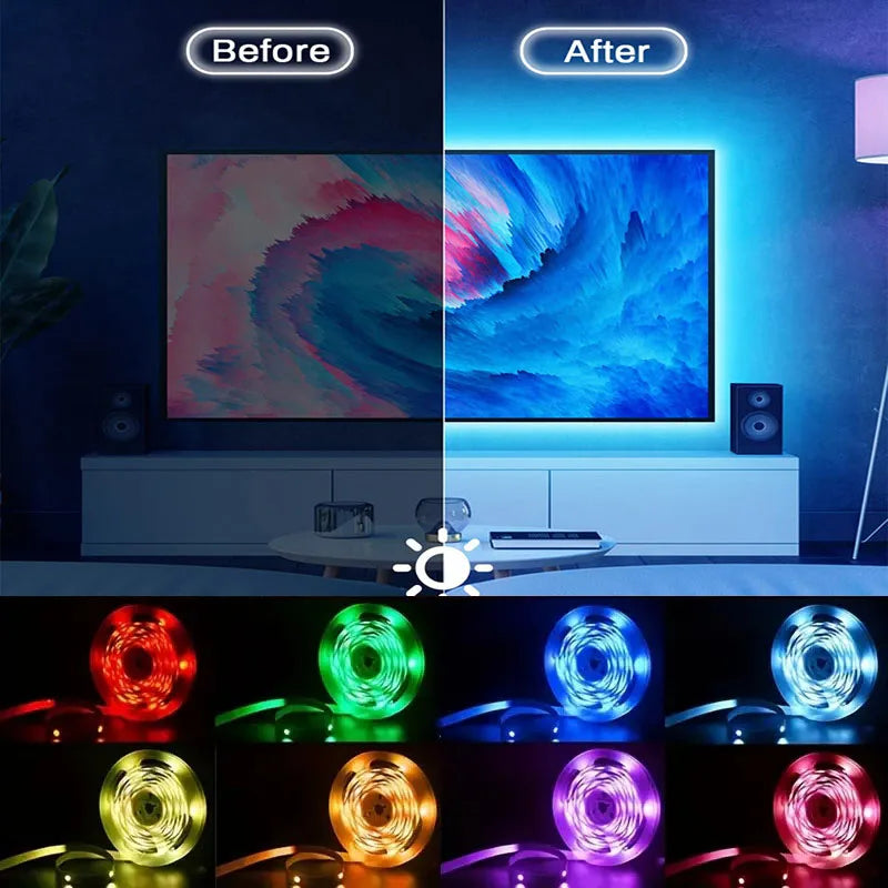 1-20M Led Light Strip with USB Plug 5050 Multicolor