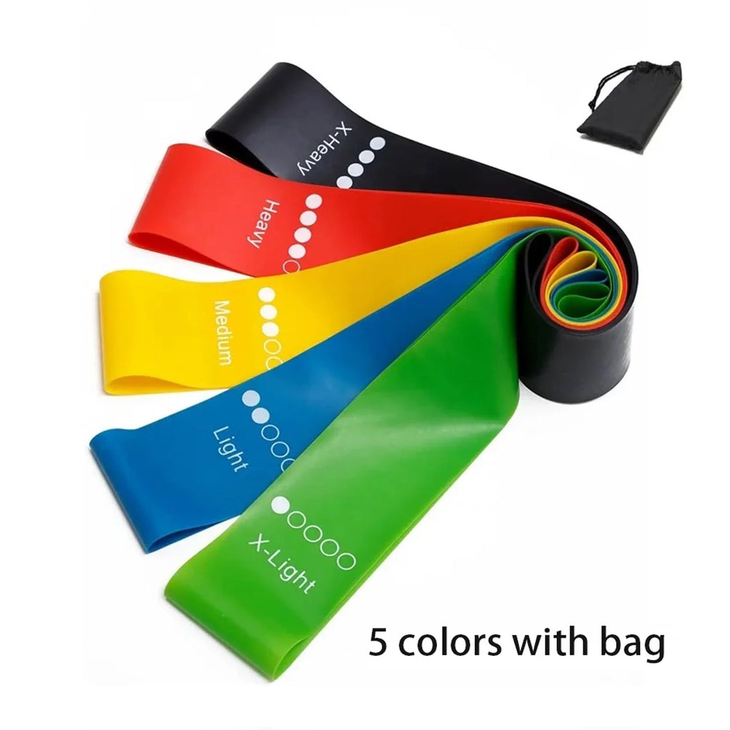 5 Levels Portable Fitness Workout Equipment Rubber Resistance Bands