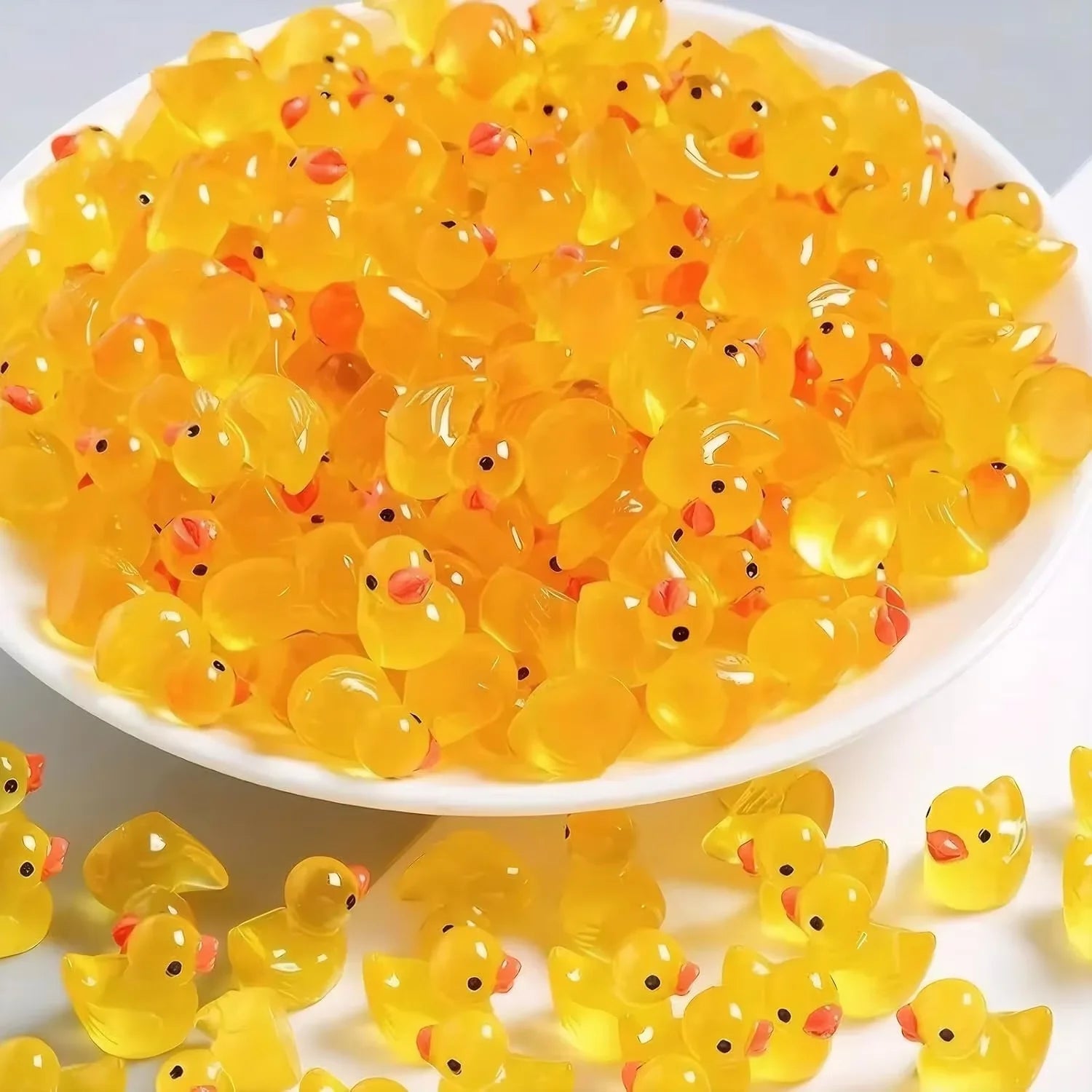 100/200PCS Luminous Mini Ducks Moss Microlandscape Miniature Duck Figurines Fairy Garden Accessories Home Decor Glow in The Dark
