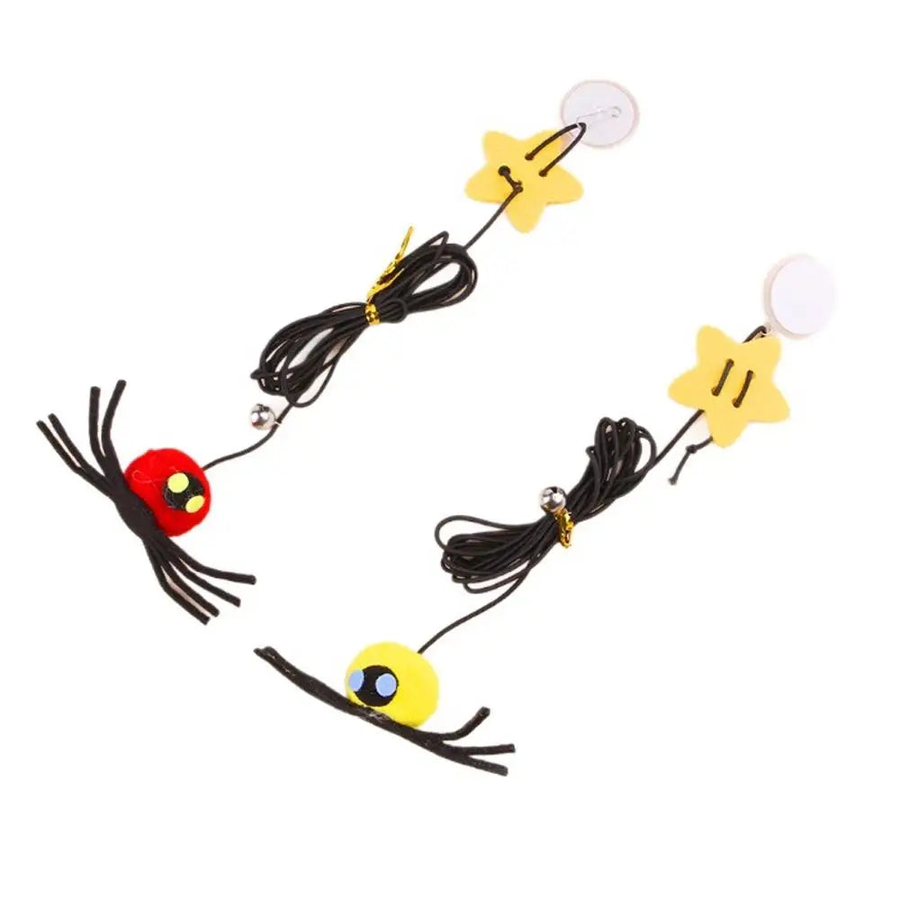 Cat Pet Toy Hanging Door To Relieve Depression Swinging Hanging Elastic Rope Feather Playing Stick Bell Spider for Pet Supplies