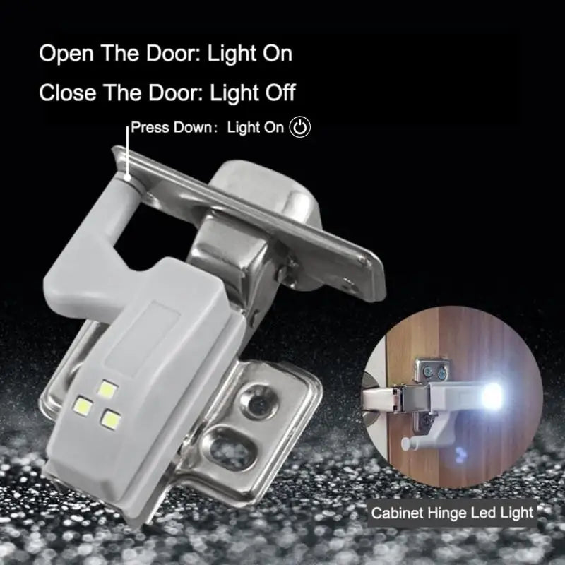 10-1PC LED Inner Hinge Lamp No Battery Under Cabinet Lights Wardrobe Cupboard Sensor Lights Bedroom Kitchen Closet Night Lamp