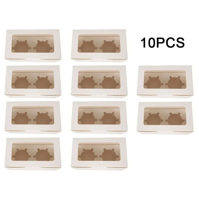 Clear Window Cupcake Boxes with Inserts Cake Holder Carrier for Holiday Parties Baking Supplies and Special Events