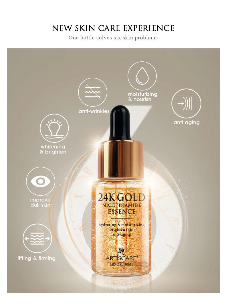 ARTISCARE 24K Gold Serum 3pcs/SET for Facial Care Eye Cream Moisturizing Face Essence Skin Care Products