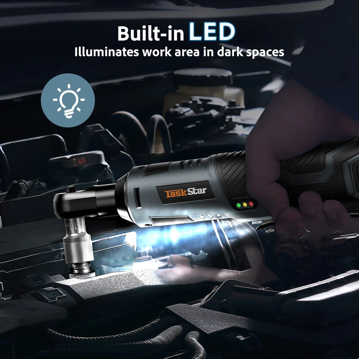 12V Cordless Ratchet Wrench With Sockets