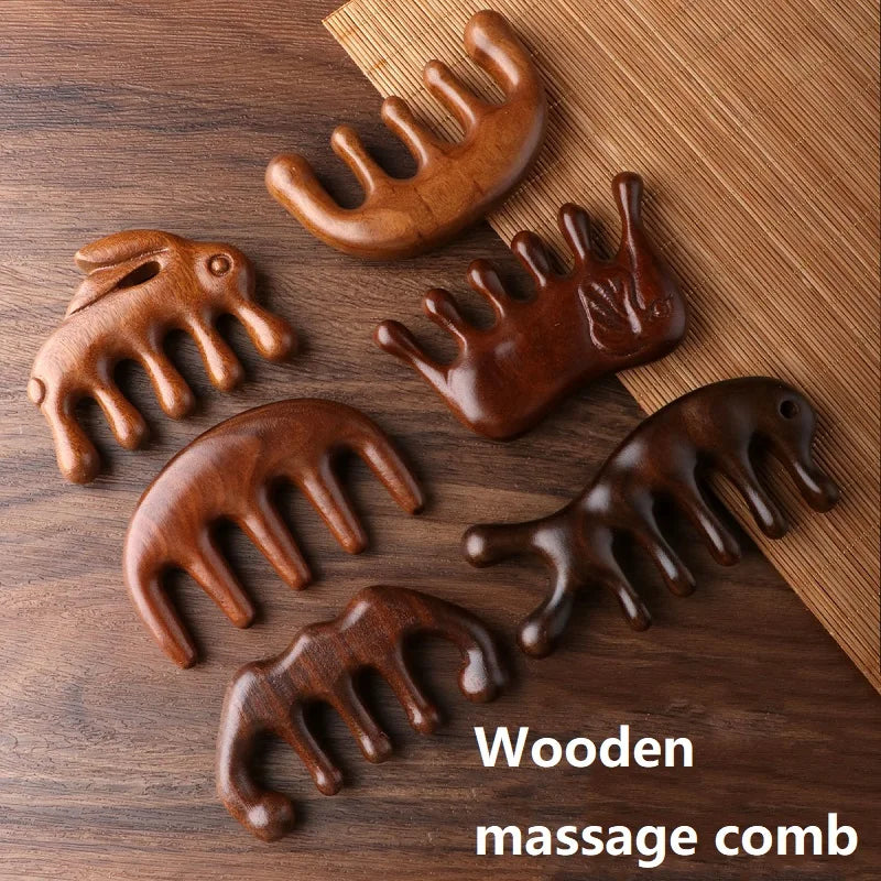 Wooden Massage Wood Massager Comb Scalp Head Oil Massager