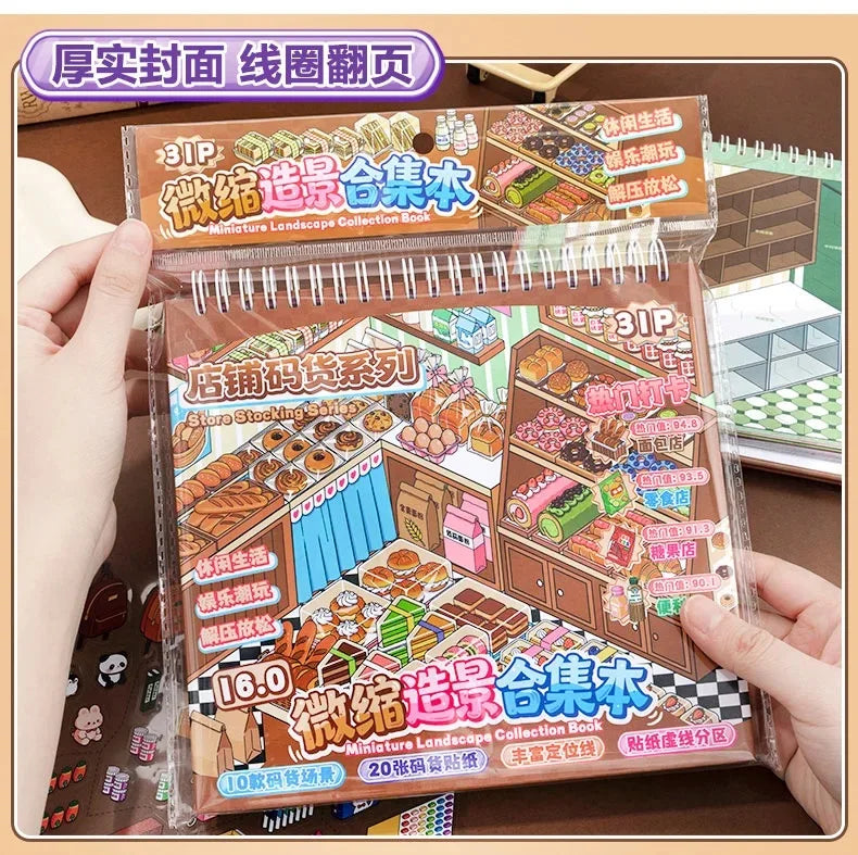 Kawaii Store Code Goods Series Sticker Scene Collection 3D Scene Book DIY Handmade Sticker Home Decoration Party Sticker Gifts