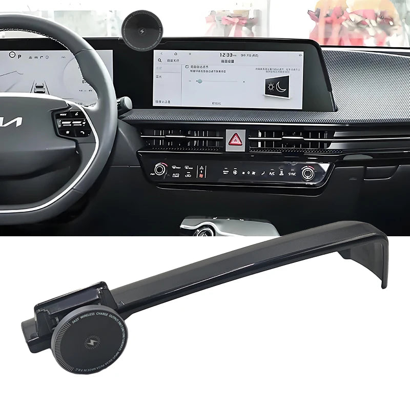 For Kia EV6 2022 2023 12.3 Inch Screen 15W Wireless Charger Phone Holder Mount Cover Auto Base Trim Car Accessories