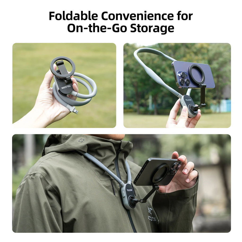 Telesin Silicone Magnetic Quick Release Neck Mount Hold for Iphone