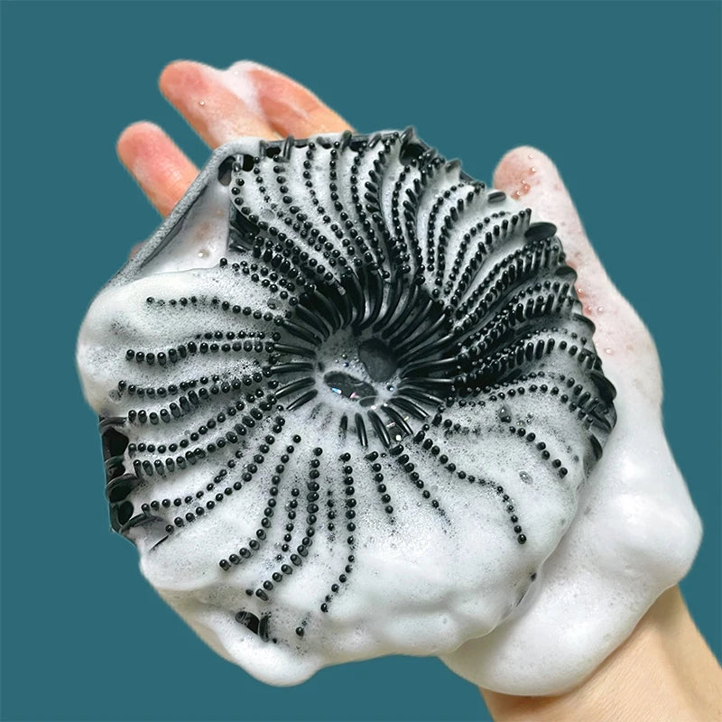 1pc Soft Silicone Exfoliating Brush Cleanser Manual Body Cleansing Scrubber Shower Gentle Massage Bath Brush For Men Woman