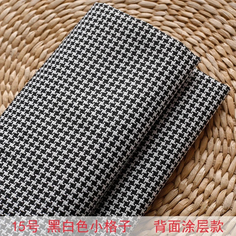 High-end Thousand Bird Grid Sofa Fabric Thickening Plaid Cotton Linen Cloth Tablecloth Pillow Cushion Cover Handmade DIY Fabric