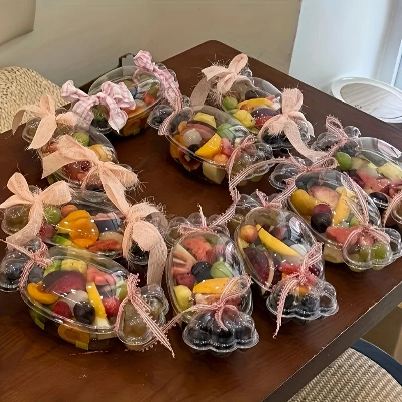 20/50pcs Candy Shaped Cake Boxes with Lids Dessert Cakes Fruit Salads Tiramisu Party Events Celebrations Birthdays Disposable