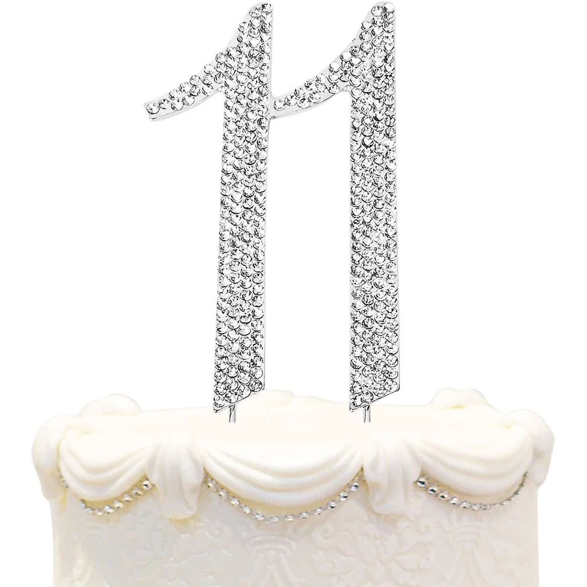 25 Cake Topper Sparkly Crystal Rhinestones Cake Topper Cake Decoration for 25th Birthday Party or or 25th Wedding Anniversary