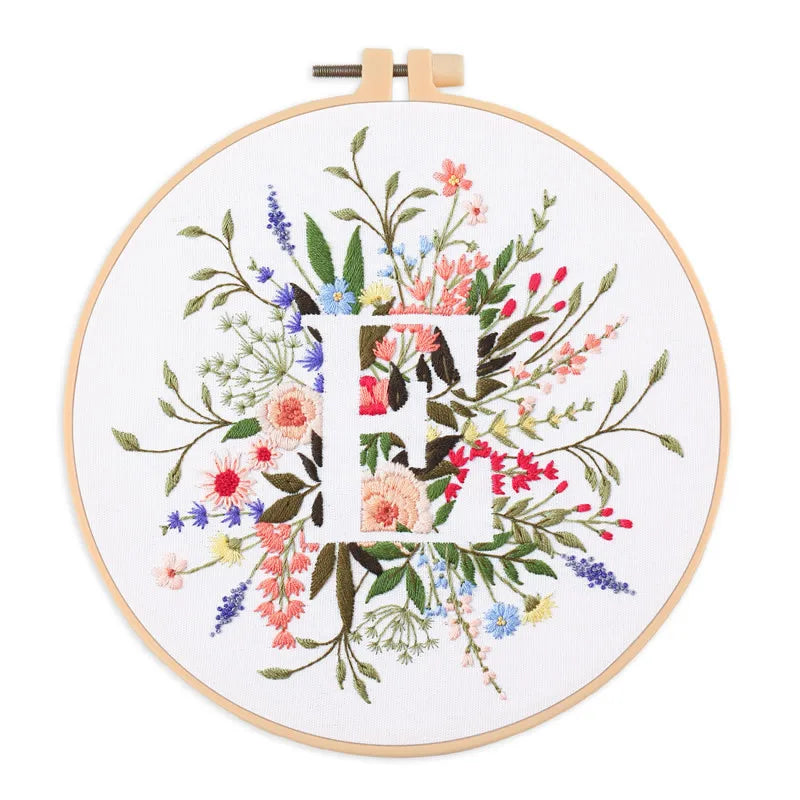 Embroidery Kit for Christmas DIY Wreath Printed Pattern Flower Cross Stitch Set Needlework Hoop Handmade Sewing Art Craft Kit