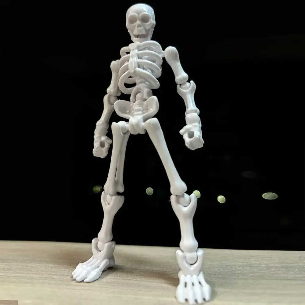 DIY Craft Halloween Party Haunted House Decor DIY Skeleton Figurines Plastic Posable Mini Skeletons with Movable Joints