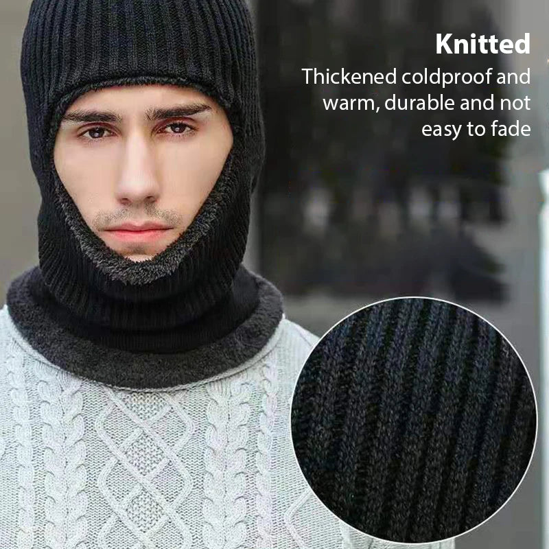 Winter Kintted Thicken Balaclava Full Face Mask Windproof Warm Outdoor Cycling Ski Hat Women Men Coldproof Running Earmuffs Hat