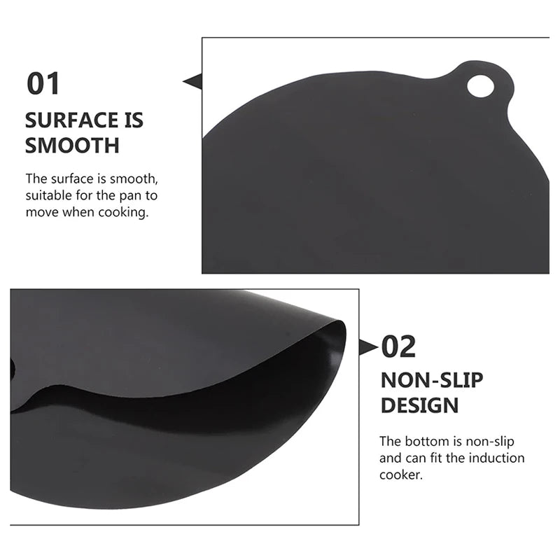5PCS Induction Cooktop Black Protector Set Heat Resistant Electromagnetic Stove Protection Rectangular Round Mat For Kitchen Pot