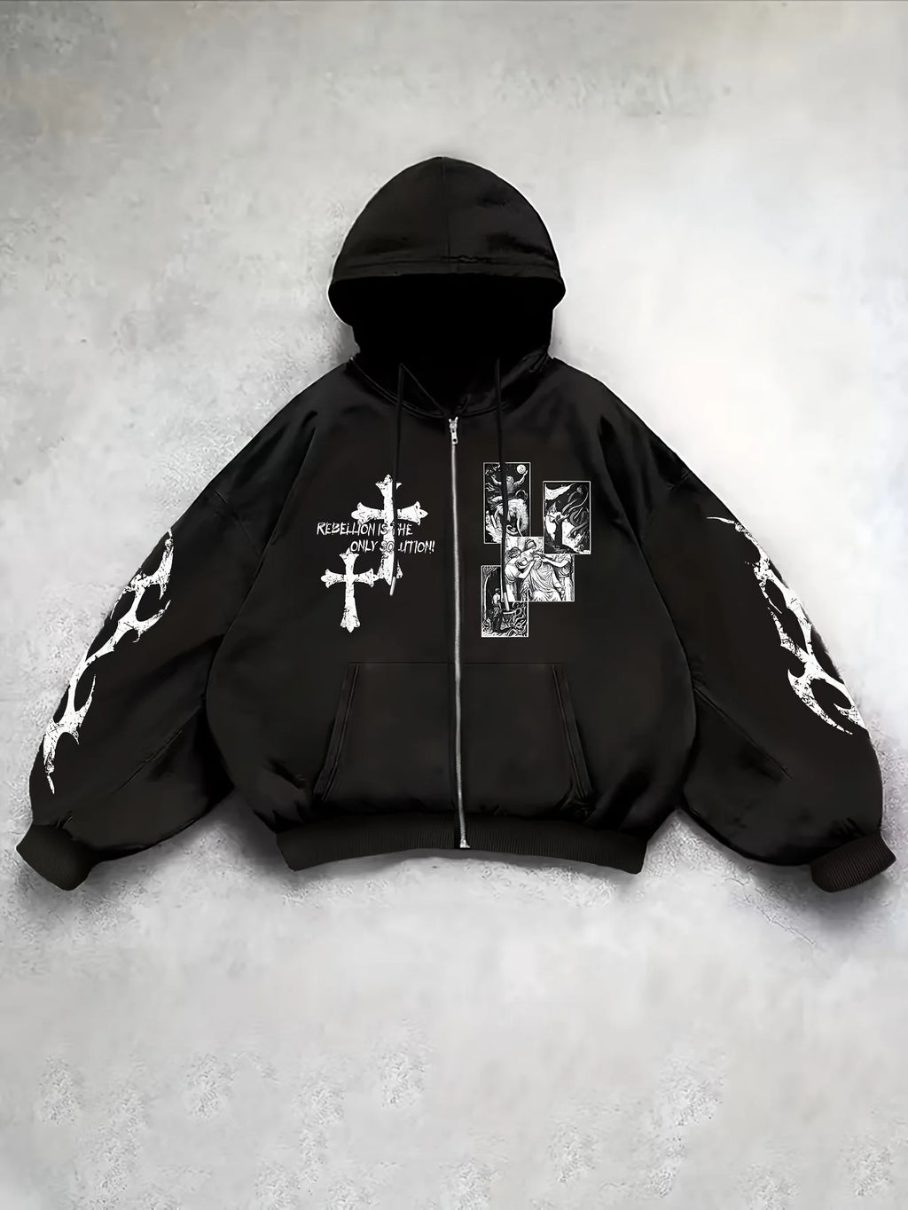 Autumn and Winter Fashion Y2K Street Style Dark Cross and Comic
