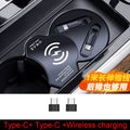 For Audi Q7 2020-2025/ Audi Q8 2017-2025 Car Wireless Charger with Expansion Cable Dual Port Type-C Fast Charging Adapter