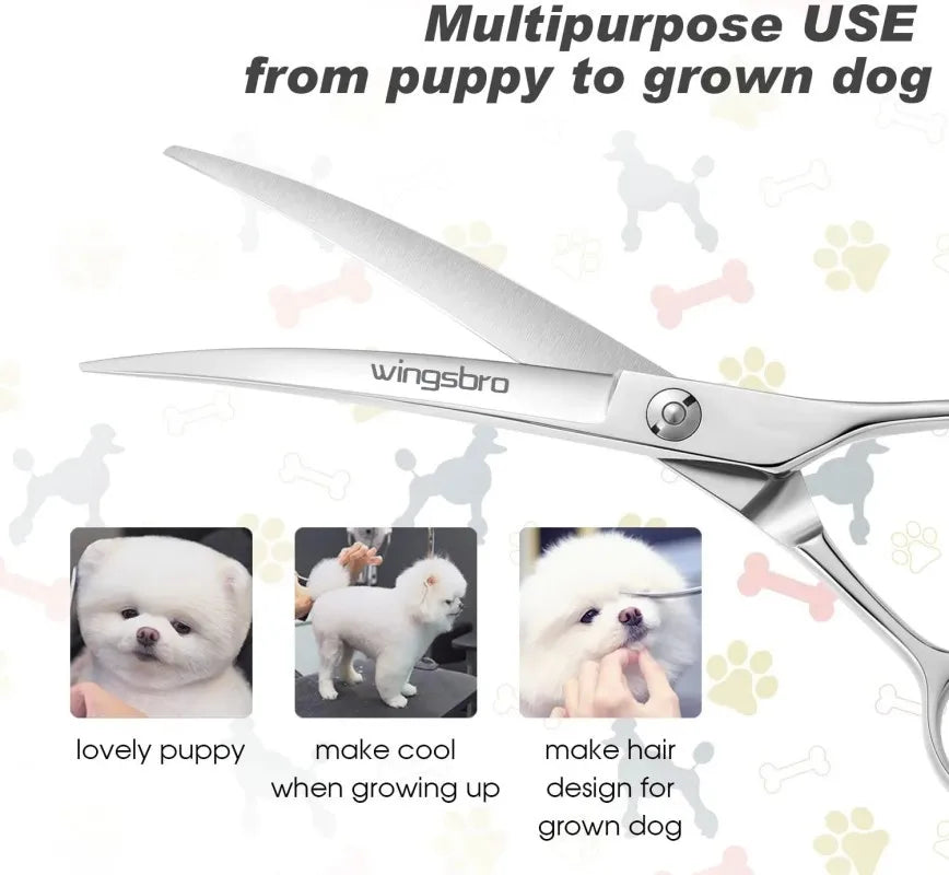 7.5" Curved Dog Grooming Scissors