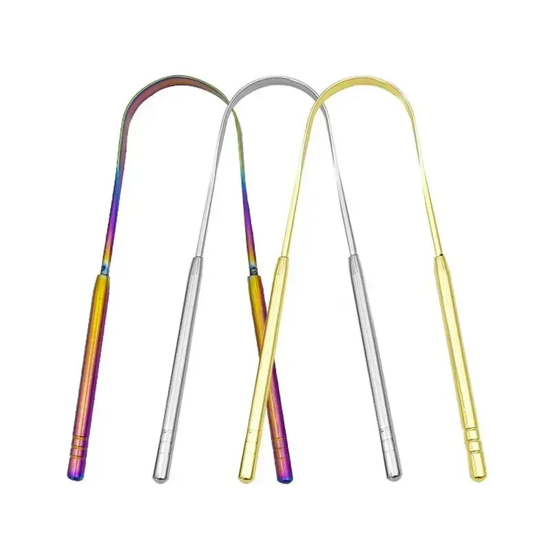 4 Colors Stainless Steel Tongue Scraper U-shaped Metal Fresh