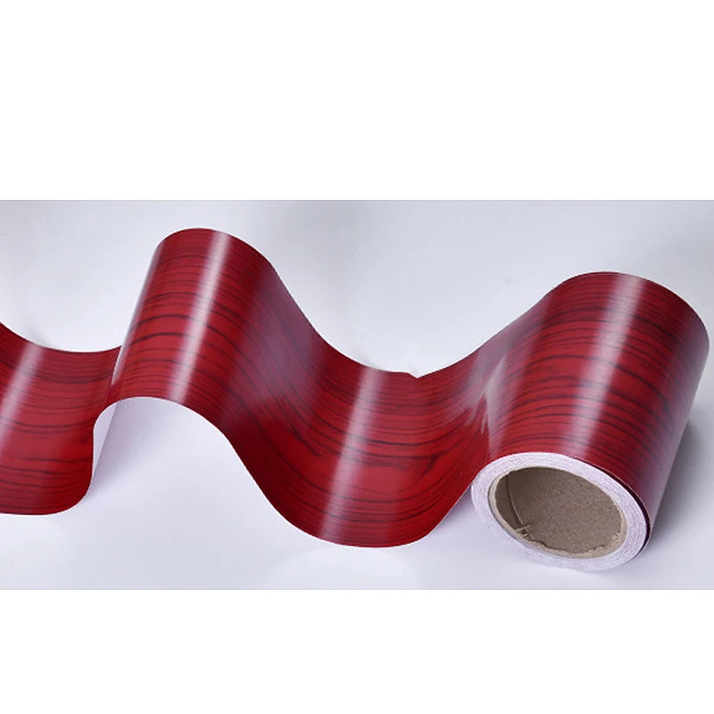 10M Realistic Wood Grain Repair Duct Tape Furniture Renovation Adhensive Skirting Waist Line Floor Stickers Home Decor