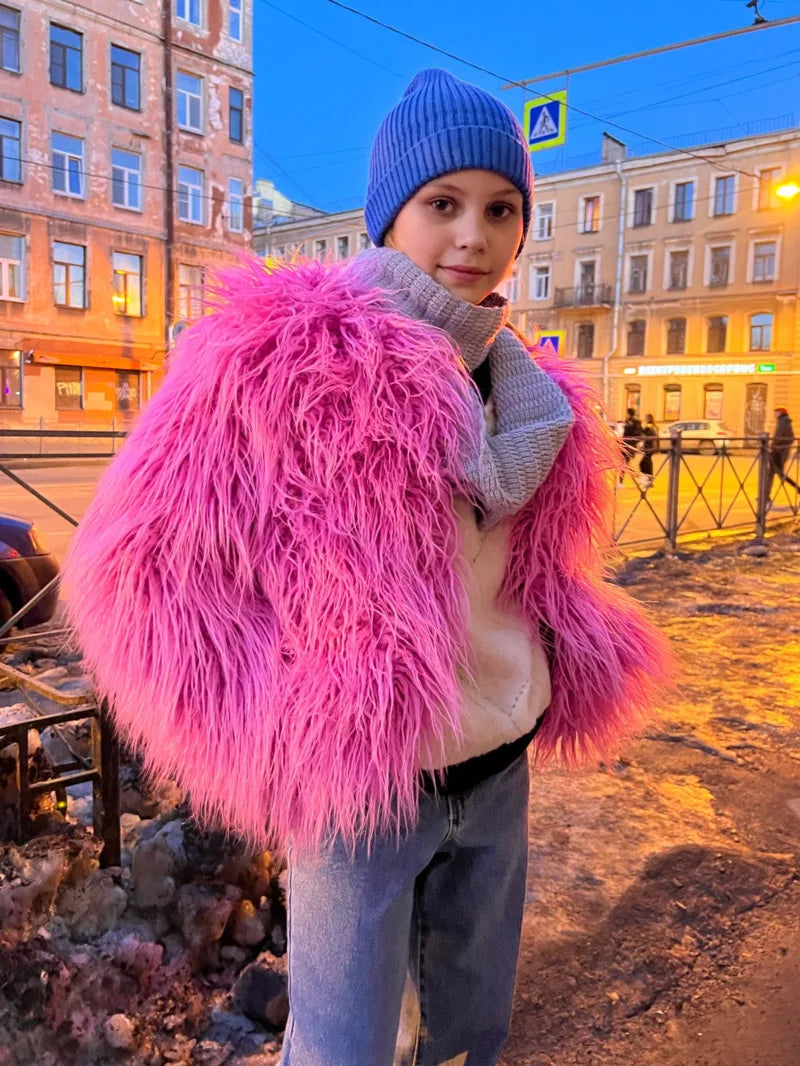 34 Colors 3XL Fur Coats Women Autumn Winter Top Fashion Faux Fur Coat Elegant Thick Warm Faux Fur Jackets For Women 2025 Top MA7