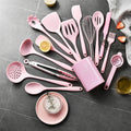 15pcs Khaki Food Grade Silicone Kitchen Cookware Utensils Turner