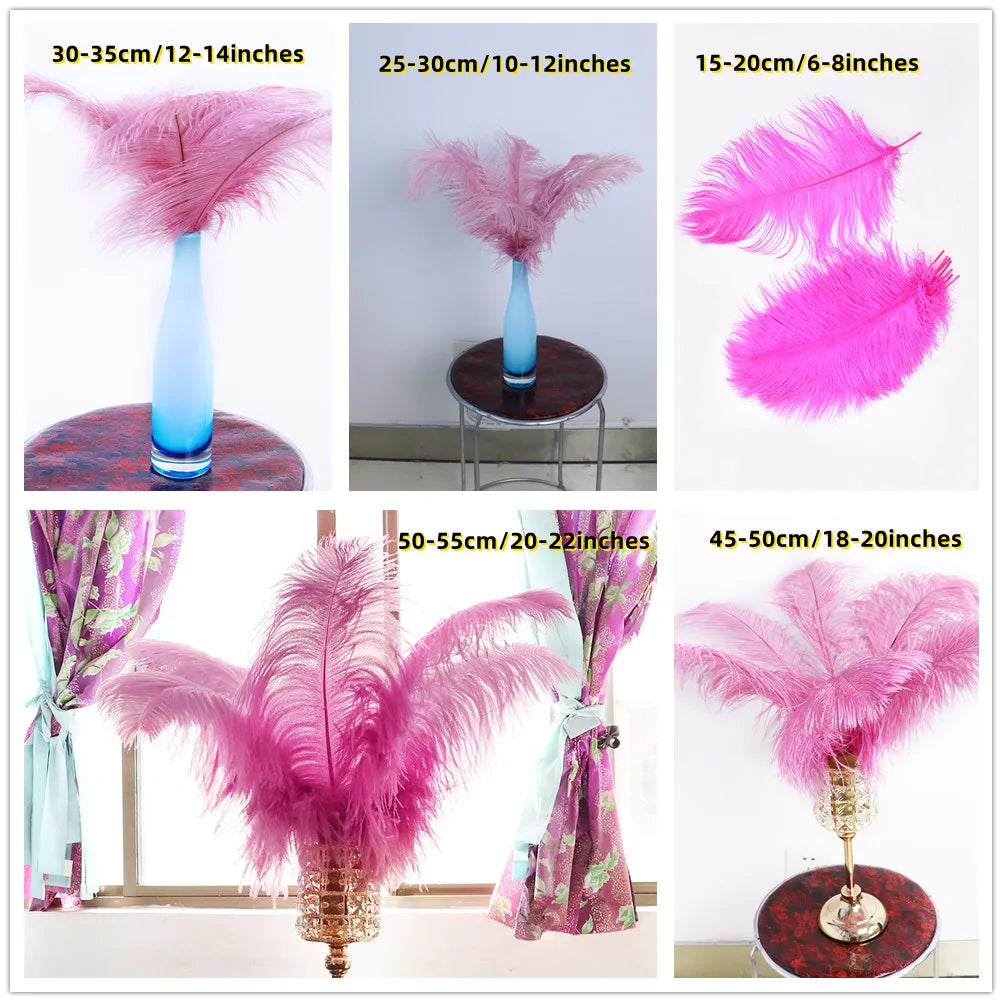 10PCS/Lot White Ostrich Feathers Plume for Wedding Table Centerpieces Carnival Prime Decor  45-50CM 55-60CM Ostrich Plumas Large