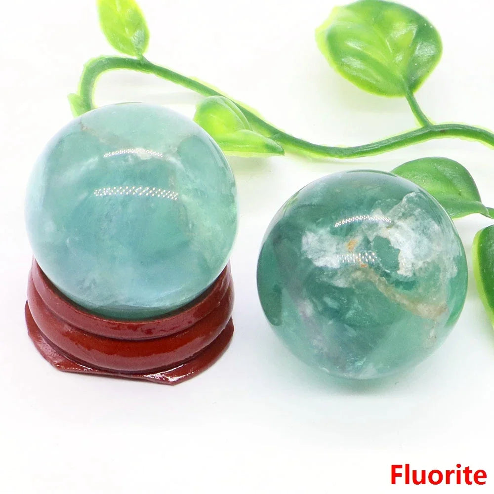 30MM Crystal Ball Natural Reiki Healing Quartz Stone Globe Energy Gemstone Fengshui Sphere Wicca Chakra Massage Home Decor Gifts