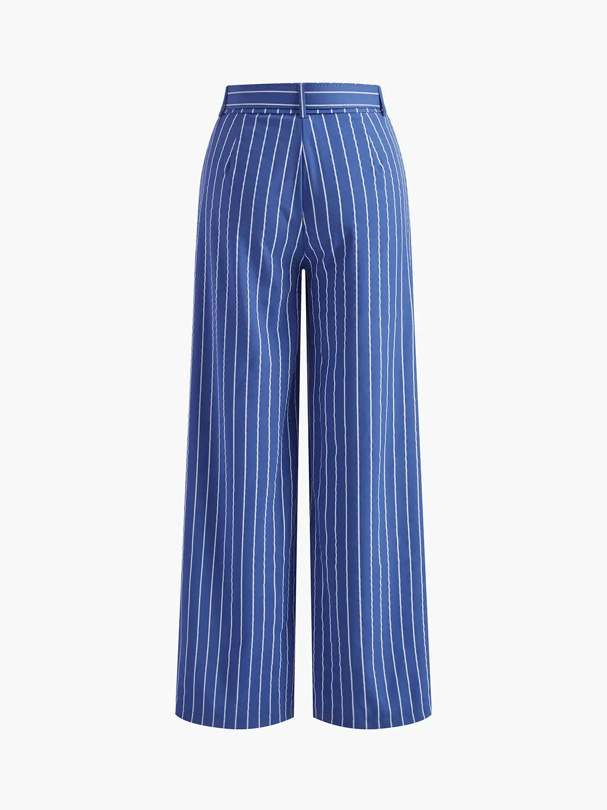 Stripe Belted Pants Set Elegant Bandage Wide Leg Pants Suit Office Lady Clothing Two Piece Set With Pants