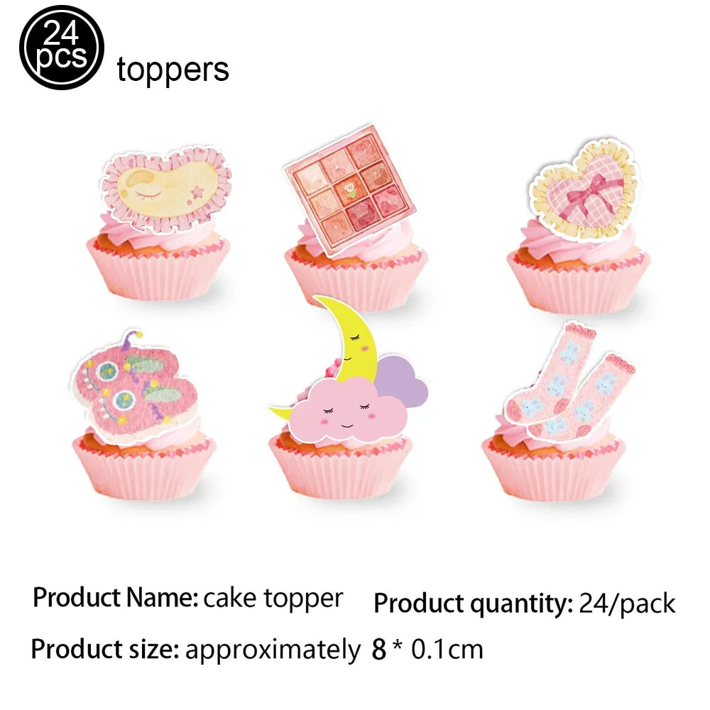 Pink Pajama Theme Candy Biscuit Snack Gift Bags with Handle Girls Night Birthday Party Baby Shower Decoration Supplies Gifts
