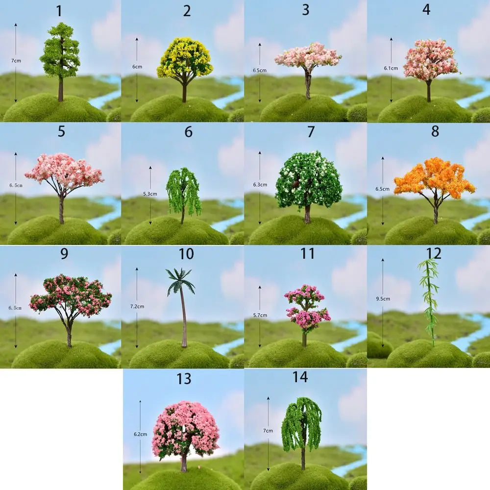 Durable Plastic Sakura Miniatures Rural Style Model Simulation Trees Landscape Vivid Micro Landscape