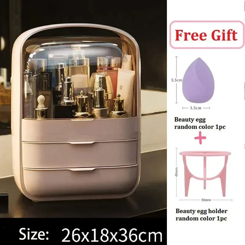Cosmetic Storage Box Home Large Capacity Desktop Dustproof Dressing Table Lipstick Skin Care Luxury Storage Box Makeup Organizer