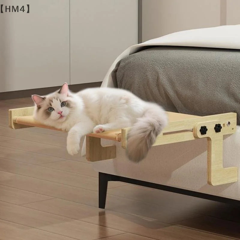 〔HM4〕Wood Cat Bed Space Capsule Cat House Cat Hammock Cat Window Bed Space Capsule Non Perforated Suspension Hammock Bed