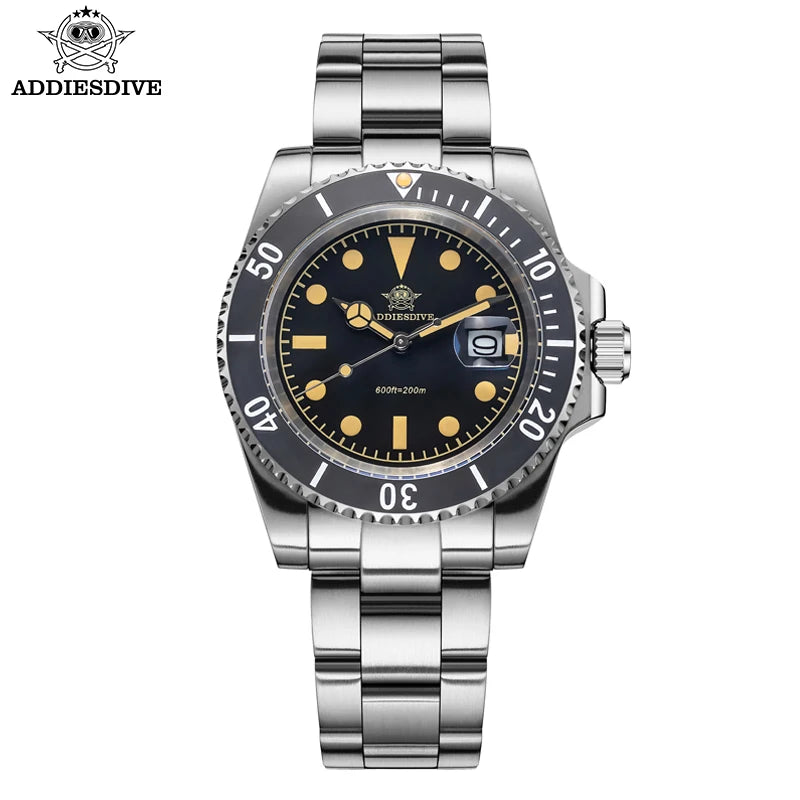 ADDIESDIVE 41mm Men's Watch Diving Japanese Quartz Movement 200m