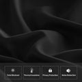 1/2pc Panel Blackout Curtains Black Drapes Light Reducing Thermal Insulated for Living Room Bedroom Office Window Decoration