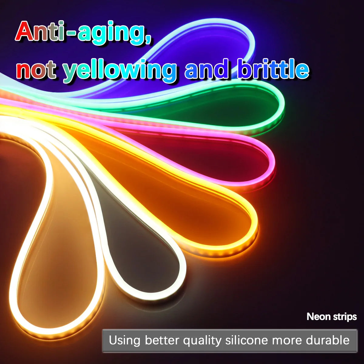 RGB LED Neon Rope Lights APP Control Music Sync IP65 Waterproof Flexible Multi Modes Remote for Indoor Outdoor Bedroom Living Room Gaming Room Party Decoration