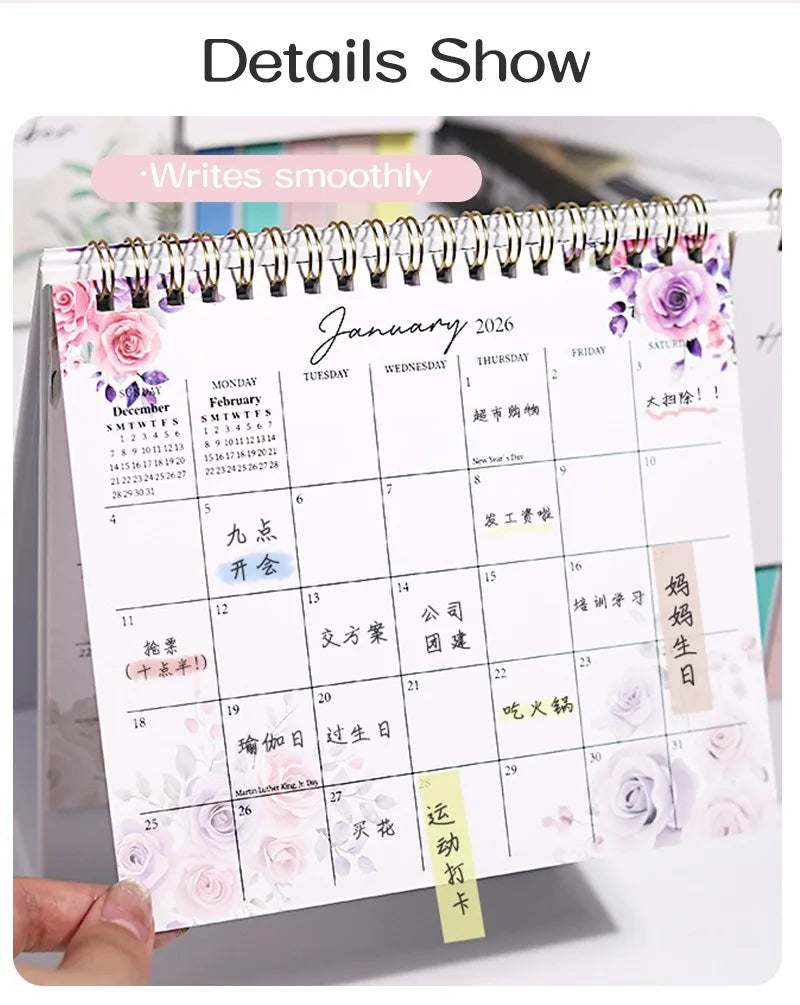 2026 Calendar Planner Multifunctional Health Tracker Daily Schedule Motivational All-Purpose Office Home Student Desk Organizer