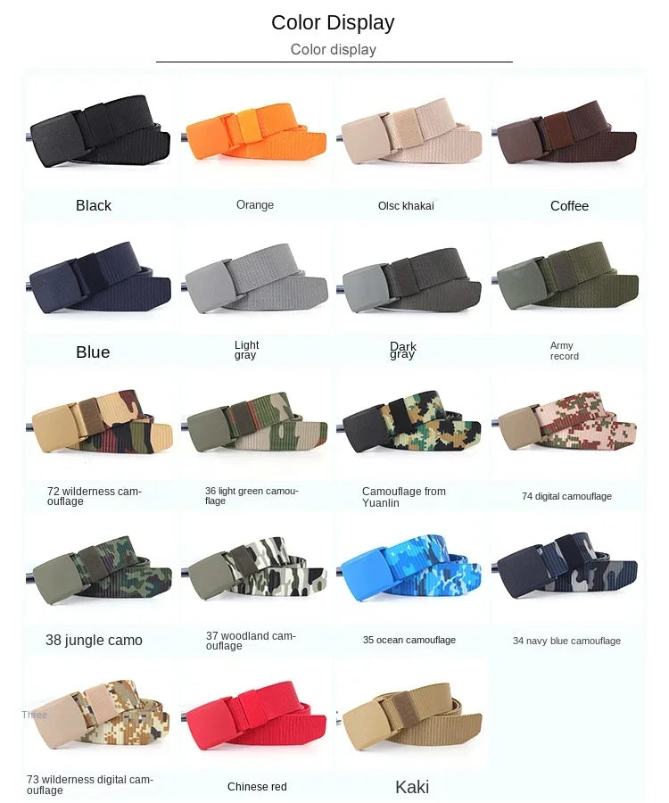 110/120/130/140/150/160/170cm Camo  - Belts Casual Jeans Accessories Branded Sports Outdoor Belts for Men Women