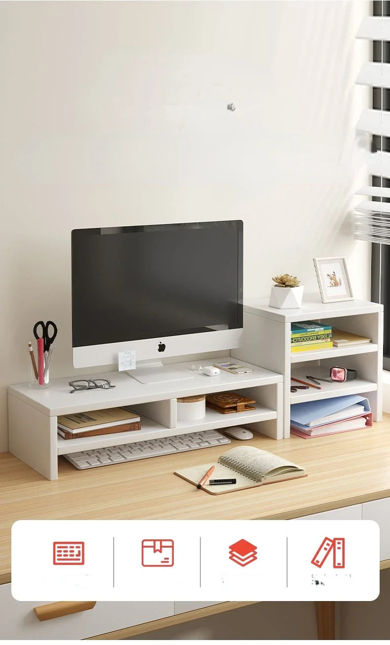 Monitor Riser Stand - Ergonomic Laptop Stand Desk Organizer Keyboard Storage