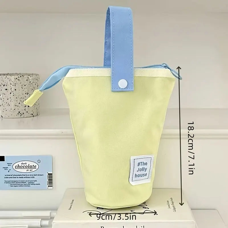 High Aesthetic Japanese Ins Pencil Case For Men Women Large Capacity Pencil Box Standing Stationery Bag