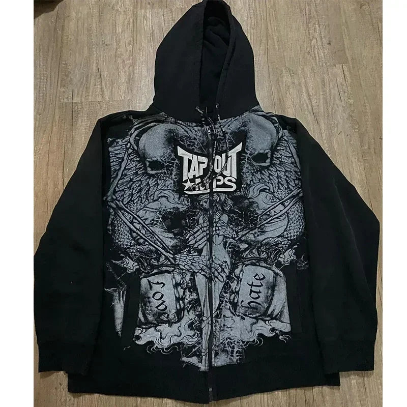 Hooded Sweatshirt Creative Print Pattern Designs Men Harajuku Style Casual Hip Hop Element Hoodie Fall and Winter Long Sleeve