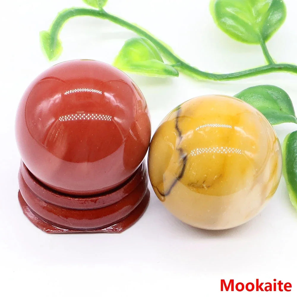 30MM Crystal Ball Natural Reiki Healing Quartz Stone Globe Energy Gemstone Fengshui Sphere Wicca Chakra Massage Home Decor Gifts