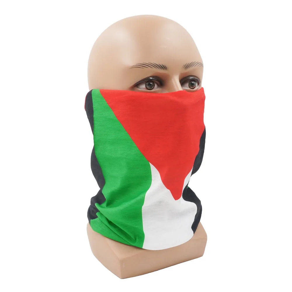 Palestine Flag Scarf25x 50cm Palestinian Keffiyeh Bandanas Neck Gaiter Seamless Arabia Scarves Palestine Arabic Face Masks