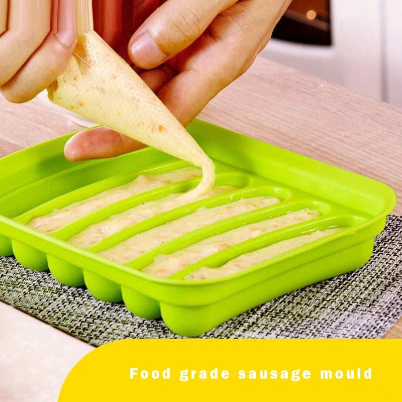 Hot Dog Slicer Barbecue Sausage Cutter Barbecue Tools Camping Innovation Kitchen Utensils Silicone Hot Dog Sausage Mold