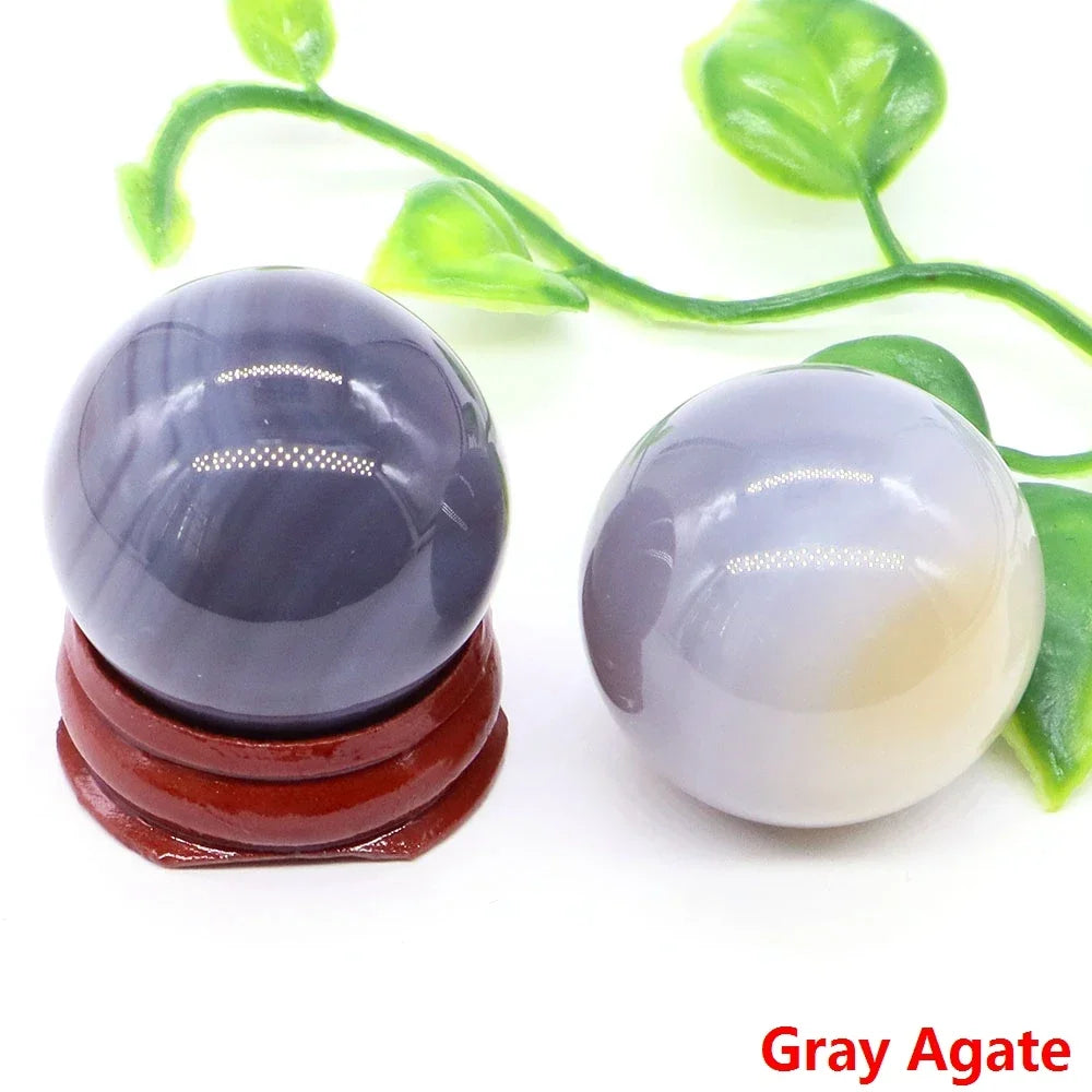 30MM Crystal Ball Natural Reiki Healing Quartz Stone Globe Energy Gemstone Fengshui Sphere Wicca Chakra Massage Home Decor Gifts